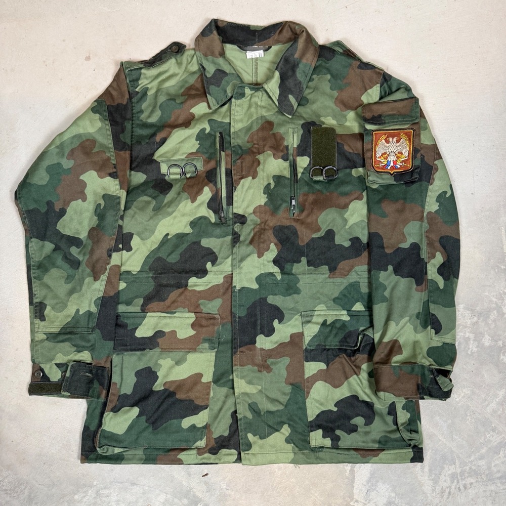 Serbian M93 Oakleaf Woodland Camo Military Field Jacket Mens Small long Patch